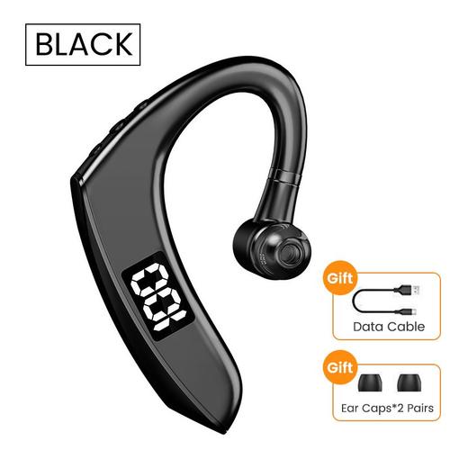 OLAF Business Casque sans fil V5.2 Écouteurs avec affichage de puissance Écouteurs Bluetooth Single In Ear Hook Headset Gamer Earphone-Black-G8 avec LED