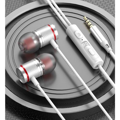 OLAF Digital Decoding Wired Headphones Type-C/3.5mm Headset 9D Bass Stereo Earbuds In-Ear Earphone for Samsung S20 Xiaomi Huawei-White-3.5mm