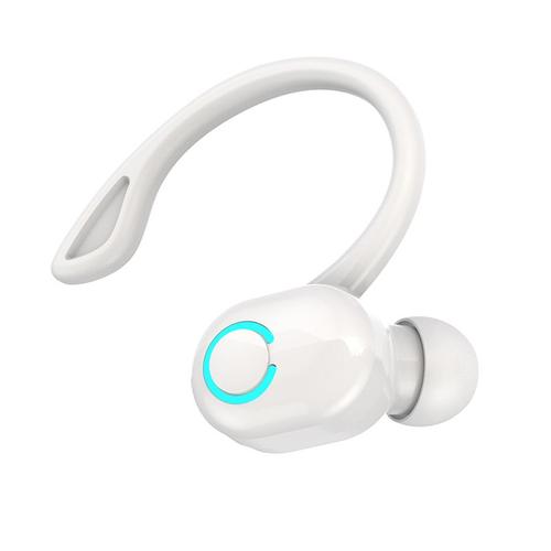 L21 Casque sans fil a crochet d'oreille unique Écouteurs Bluetooth Écouteurs intra-auriculaires Sport Casque mains libres avec micro TWS pour téléphone intelligent-Blanc-S10