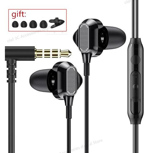 OLAF New Type-C/3.5mm Earphones Wired Earbuds HiFi Headphones with Mic Bass Stéréo Gaming Headset Handfree Sports Earphone Music-Black-3.5mm-Q7