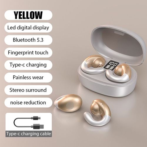 S29 Bone Conduction Bluetooth Earphones Ear Clip Earring True Wireless Headphones avec Mic Touch Control Earbuds Sports Headsets-3