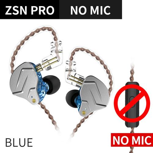 KZ ZSN PRO Écouteurs intra-auriculaires 1BA 1DD Hybrid Drive HIFI Sport Casque antibruit ZES ZEXPRO EDC EDS DQ6S-Blue sans micro