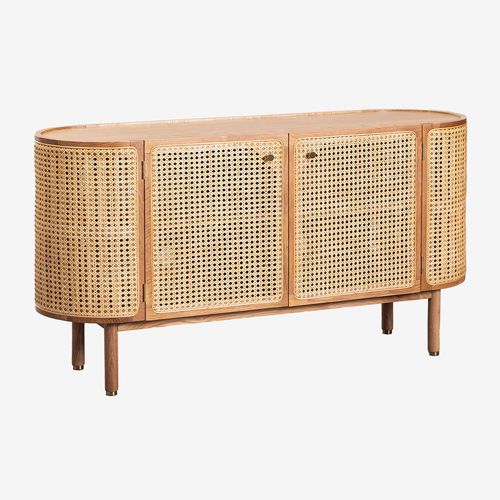 Buffet En Rotin Et Bois Edwina Bois Naturel