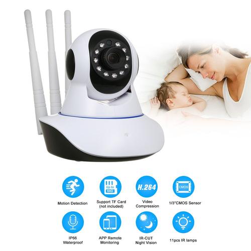 (Protection de sécurité) Moniteur Caméra Moniteur bébé Robo 3 Antenne IP WiFi 360 o 720P Yoosee APP Caméra de surveillance, prise AU