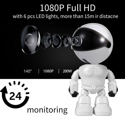 Caméra bébé 1080P HD sans fil Smart Baby Monitor WiFi IP ROBOT Caméra Enregistrement audio vidéo Surveillance Sécurité a domicile, 720P