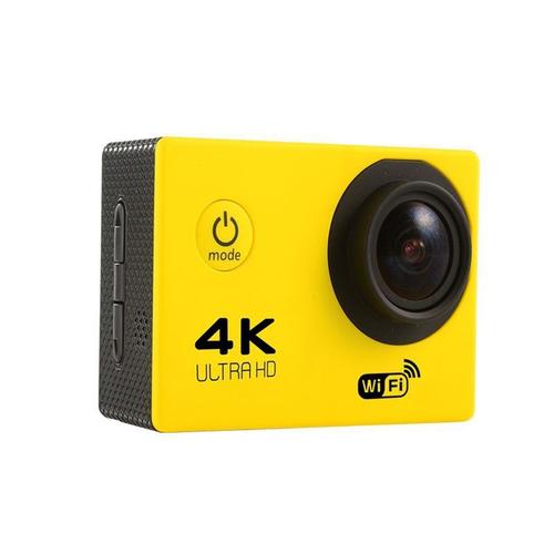 Caméra de sport Wifi Mini caméra Caméra étanche extérieure 720P 30FPS Caméra d'action interpolée 4K 2.0quot; Caméscope vidéo DVR, jaune - avec carte TF 16G
