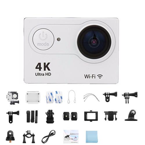 Caméra d'action extérieure H9 Original Ultra HD 4K / 30fps WiFi 2.0quot; Caméras de sport d'enregistrement vidéo de casque étanche sous-marin 170D, argenté - pas de carte