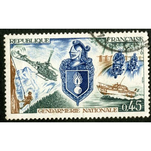 Timbre Oblitéré République Française, Gendarmerie Nationale, Postes, 1970, 0.45