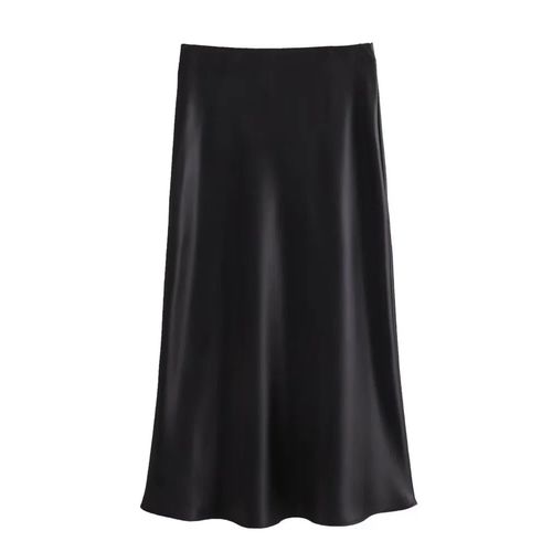 Traf-Jupe Longue Décontractée En Satin Pour Femme,11 Couleurs,Artificiel Astique,Taille Haute,Ligne A,Y2k,Printemps,2024