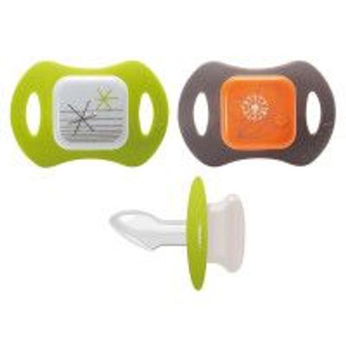 Lot De 2 Sucettes Orthodontiques 1er Âge Silicone Gipsy Vert - Beaba