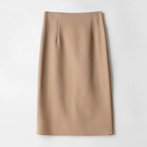 Jupe Mi-Longue Droite Taille Haute Élégante Pour Femme,Vêtements De Bureau,Streetwear,Mode,Mince,Monochromatique,Printemps,Été,Décontracté