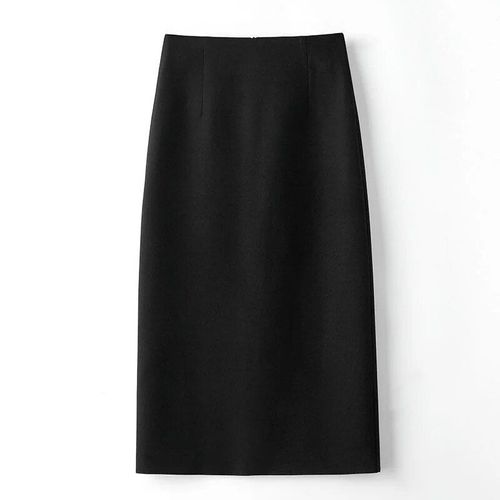 Jupe Mi-Longue Droite Taille Haute Élégante Pour Femme,Vêtements De Bureau,Streetwear,Mode,Mince,Monochromatique,Printemps,Été,Décontracté