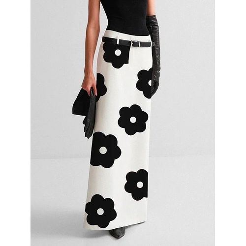 Yeezzi-Jupe Longue À Imprimé Floral Pour Femme,Mode Coréenne,Dos Fendu,Décontracté,Petite,Droite Fraîche,Été,2023