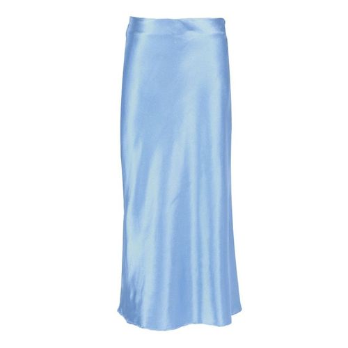 Jupe Longue En Satin Violet Uni Pour Femme,Taille Haute,Élégante,Pour Bureau,Midi,Printemps Été 2023