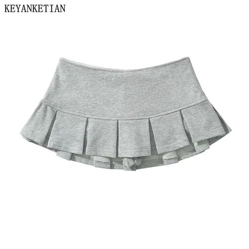 Ellyanelltian-Mini Jupe À Plis Larges Pour Femme,Tissu Éponge,Gris Clair,Volants,Jupe Trapèze,Bas,Décoration,Chaud,Doux,Au 2k