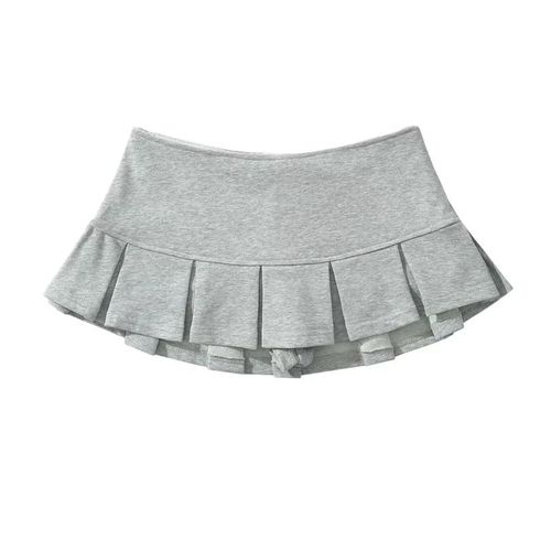Ellyanelltian-Mini Jupe À Plis Larges Pour Femme,Tissu Éponge,Gris Clair,Volants,Jupe Trapèze,Bas,Décoration,Chaud,Doux,Au 2k