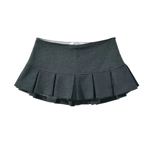 Ellyanelltian-Mini Jupe À Plis Larges Pour Femme,Tissu Éponge,Gris Clair,Volants,Jupe Trapèze,Bas,Décoration,Chaud,Doux,Au 2k