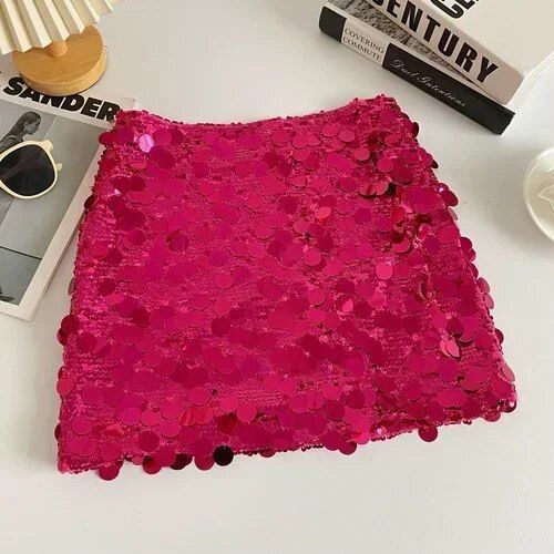 Mini Jupe De Luxe À Paillettes Scintillantes Pour Fille,Vêtement Sexy,Style Rétro Américain