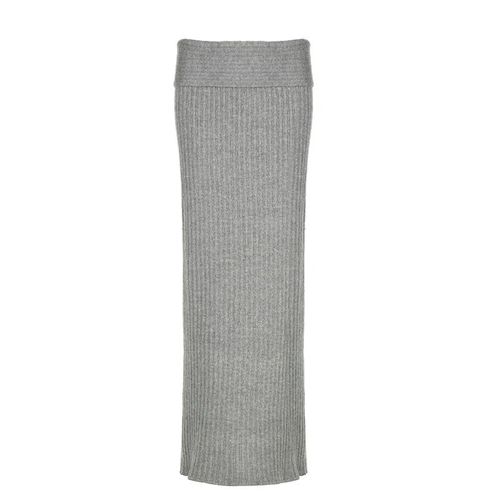 Cibbar-Jupe En Tricot Mince Pour Femme,Monochromatique,Taille Basse,Élastique,Maigre,Jupes Longues Pour Femme,Vêtements Harajuku Élégants,Automne,Hiver,Y2k