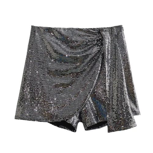 Trafza-Mini Jupes À Paillettes Pour Femmes,Taille Haute,Coupe Couvertes,Vêtements Féminins,Streetwear Chic,Y2k,Été