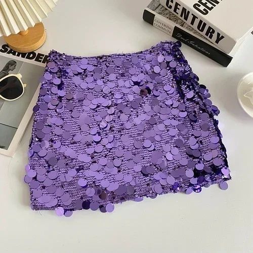 Mini Jupe De Luxe À Paillettes Scintillantes Pour Fille,Vêtement Sexy,Style Rétro Américain
