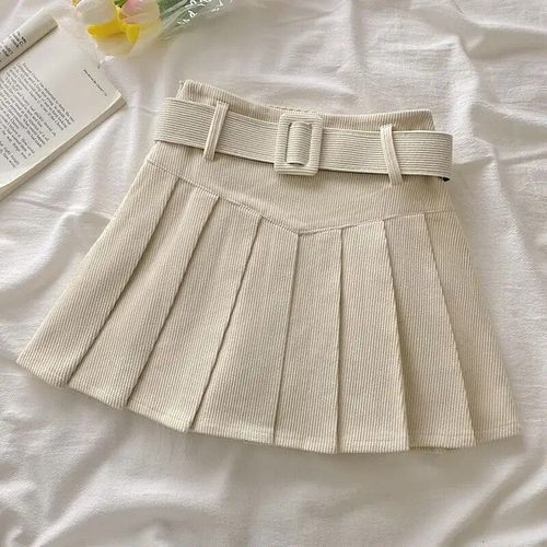 Mini Jupes Plissées En Velours Côtelé Pour Femmes,Taille Haute,Style Preppy,Jupes Courtes Minces,Mode Coréenne,Jupes Basiques Pour Femmes,Automne,Hiver