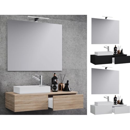 Vcm 3-Pièces Ensemble De Meubles De Salle De Bains Wc Invités Salle De Bains Lavabo Petit Étroit Gudas Sp