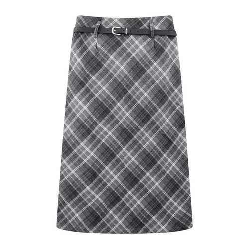 Jupe Mi-Longue À Carreaux En Laine Avec Ceinture Pour Femme,Taille Haute,Ligne A,Longue Jupe Tartan,Tenue Preppy Academia,Automne,Hiver