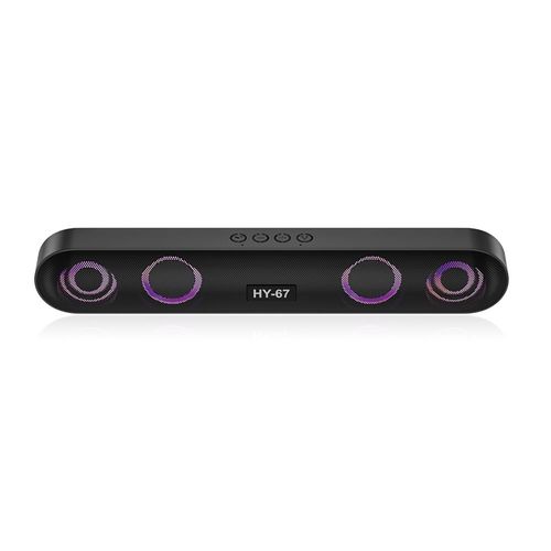Barre de son PC Haut-parleur surround 6D sans fil Bluetooth 5.0 Maison Filaire Ordinateur Stéréo Subwoofer Barre de son PC Ordinateur portable Théâtre TV Aux, Noir