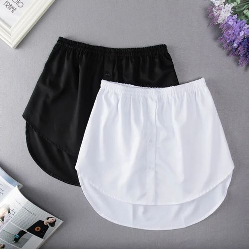 S-5xl Femmes Fausse Chemise Ourlet Poignées Détachable Sous-Jupe Irrégulière Jupe Queue Blouse Ourlet Extender Mini Jupe Couches Couche Intérieure