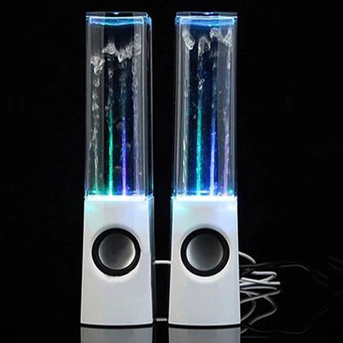 Nouveau haut-parleur d'eau de danse sans fil LED lumiere fontaine haut-parleur fete a la maison pour PC portable pour téléphone portable bureau stéréo haut-parleur LED, blanc