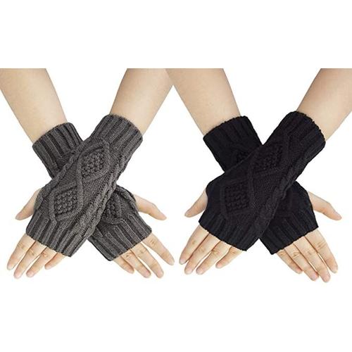 Gants chauds pour femme tricotés à la main, gants d'hiver chauds