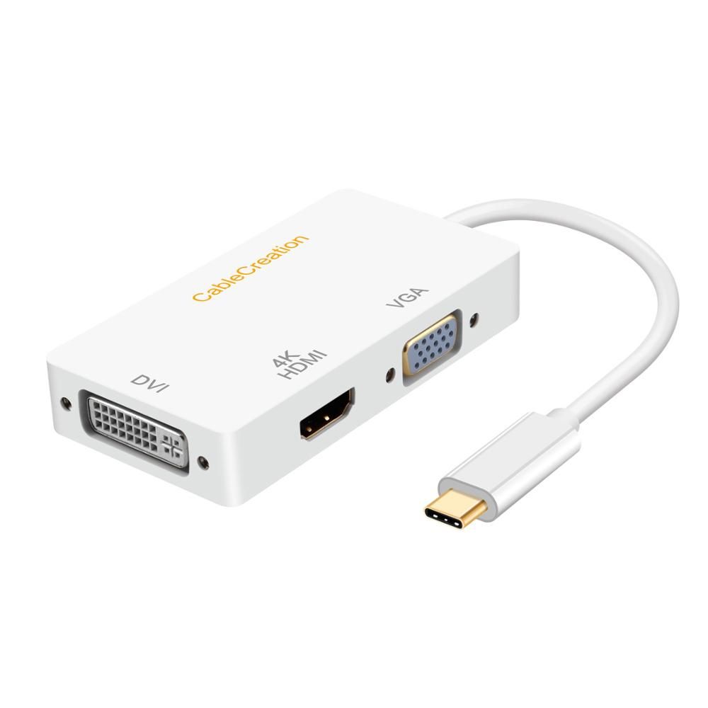 CableCreation Hub USB C 3 en 1 mle vers DVI 4K VGA femelle ...