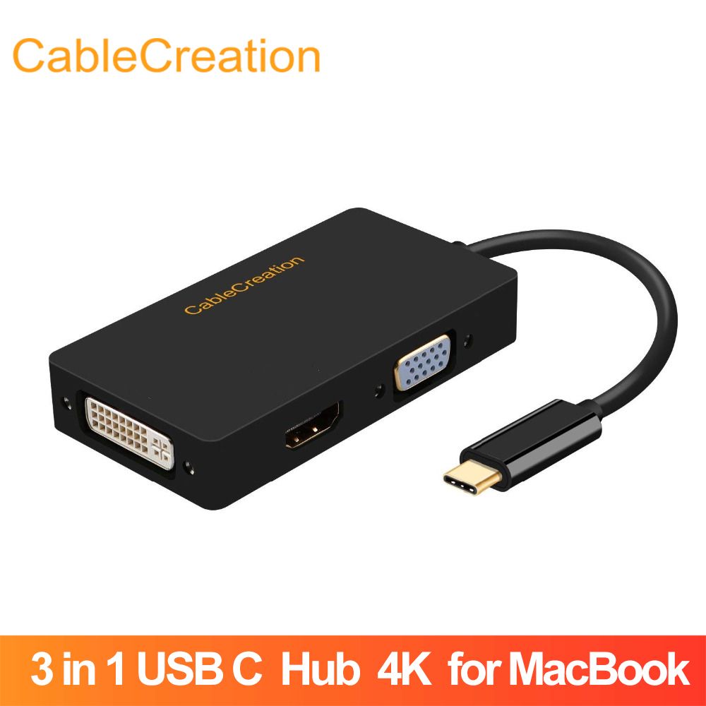 CableCreation Hub USB C 3 en 1 mle vers DVI 4K VGA femelle ... - 2