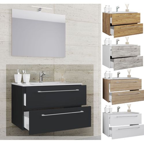 Vcm 2pcs Lavabo Meubles De Salle De Bains Ensemble Lavabo Badinos 2 Tiroirs 2pcs Lavabo Meubles De Salle De Bains Ensemble Lavabo Badinos 2 Tiroirs