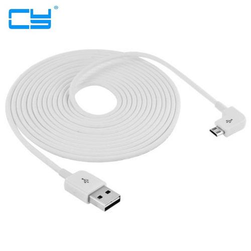 Câble micro USB court a 90 degrés 2A 90 Corner Charge rapide USB vers chargeur d'angle Microusb Synchronisation des données Câble de charge rapide 100 cm, 2 m - Blanc