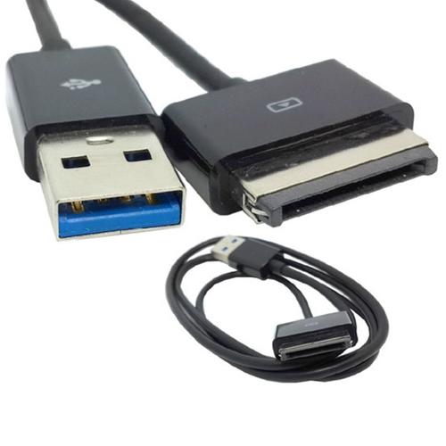 Câble de données de chargeur USB 3.0 Câble USB vers 40 broches pour tablette Asus Eee Pad Transformer Prime TF201 TF101 TF300T TF700T, 2 m - Noir