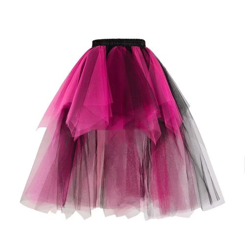 Misshow-Jupe Courte Tutu Arc-En-Ciel Pour Femme,5 Couches,En Tulle Doux,Costumes Cosplay De Noël Et D'halloween,En Maille
