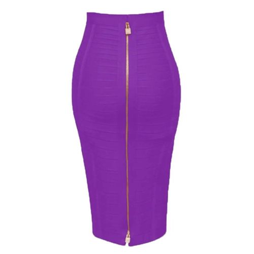 Jupe Crayon Sexy À Fermeture Éclair Pour Femme,16 Couleurs,Orange,Bleu,Noir,Rouge,Tambour Artificiel Astique,Été,Xl,Média,58cm