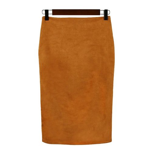 Jupe Crayon Mi-Longue En Daim Pour Femmes,Jupe Crayon Multi-Documents,High Street,Printemps,Été,Basique,Tambour Tubulaire,Jupes Con,Saia,2024
