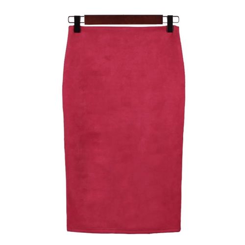 Jupe Crayon Mi-Longue En Daim Pour Femmes,Jupe Crayon Multi-Documents,High Street,Printemps,Été,Basique,Tambour Tubulaire,Jupes Con,Saia,2024