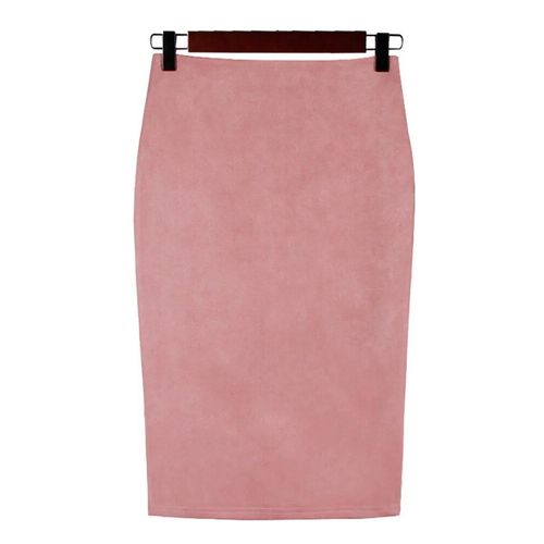 Jupe Crayon Mi-Longue En Daim Pour Femmes,Jupe Crayon Multi-Documents,High Street,Printemps,Été,Basique,Tambour Tubulaire,Jupes Con,Saia,2024