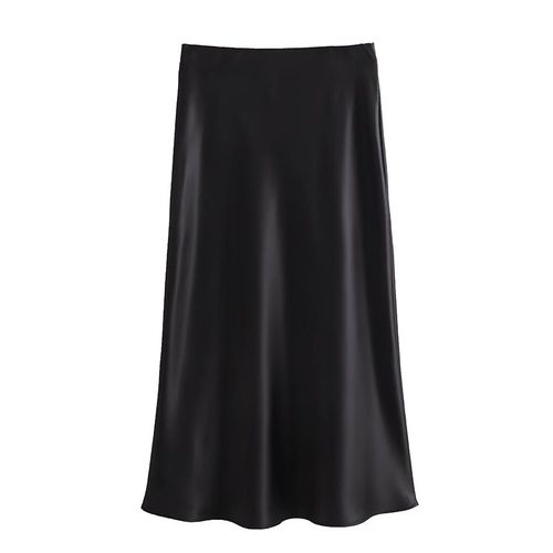Traf-Jupes Mi-Longues Taille Haute Pour Femmes,Tempérament De La Mode,Décontracté,Polyvalent,Élastique,Printemps,2024