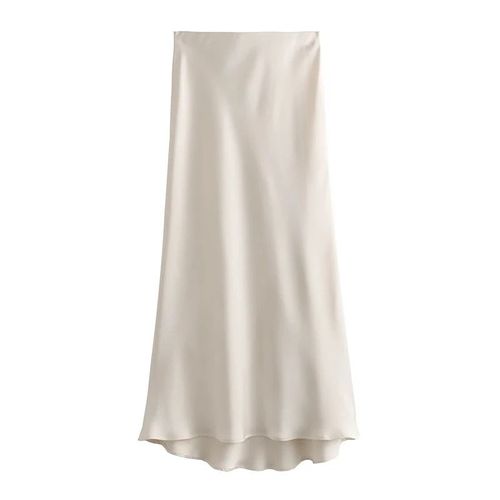 Traf-Jupes Mi-Longues Taille Haute Pour Femmes,Tempérament De La Mode,Décontracté,Polyvalent,Élastique,Printemps,2024