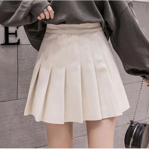 Mini Jupe Plissée En Laine Pour Femme,Streetwear Décontracté,Courte,Ligne A,Gris,Noir,Saia,Kawaii,École,Patineuse,Hiver
