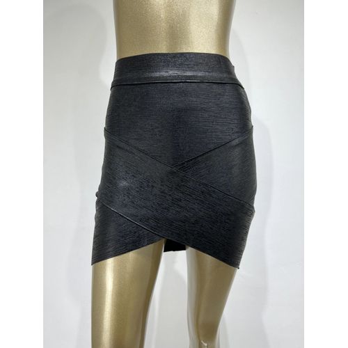 Mini Jupe Crayon En Rayonne Pour Dames,Optique Noire,Bandage Mignon,Haute Qualité
