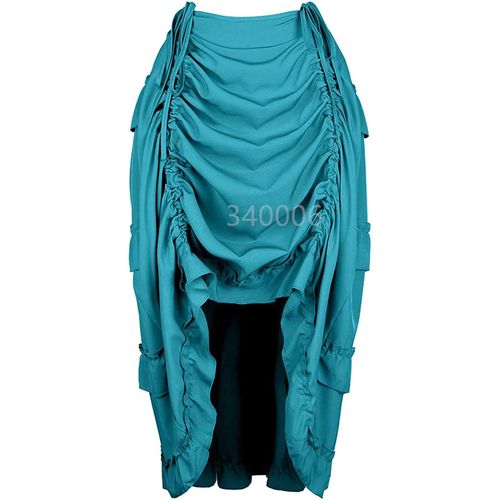 Jupe Maxi Longue Plissée Pour Femmes,Jupe Gothique Irrégulière,Longue,Haut Et Bas,Costumes Punk Sexy,Corset Rouge