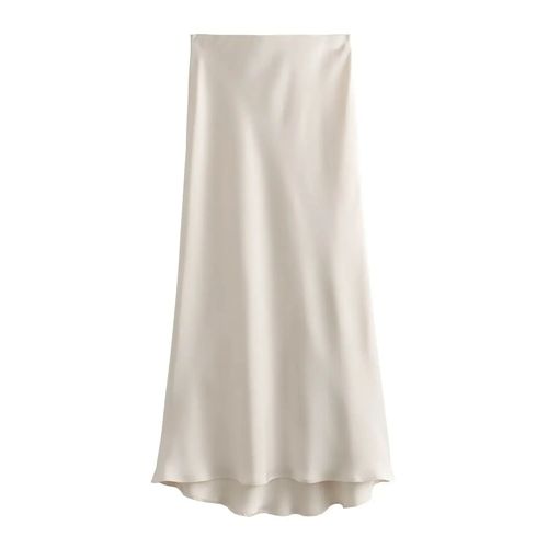 Willshela-Jupe Midi Plissée En Satin Pour Femme,Couleur Unie,Vintage,Taille Artificiel Astique,Chic