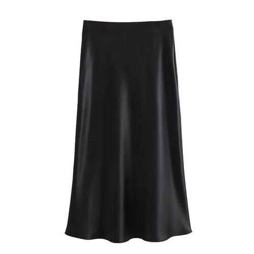 Willshela-Jupe Midi Plissée En Satin Pour Femme,Couleur Unie,Vintage,Taille Artificiel Astique,Chic