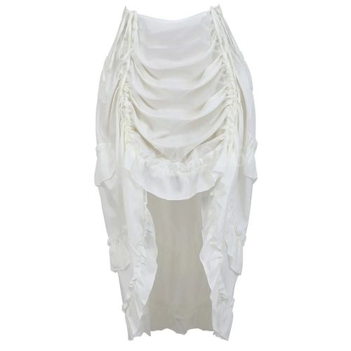 Jupe Maxi Longue Plissée Pour Femmes,Jupe Gothique Irrégulière,Longue,Haut Et Bas,Costumes Punk Sexy,Corset Rouge